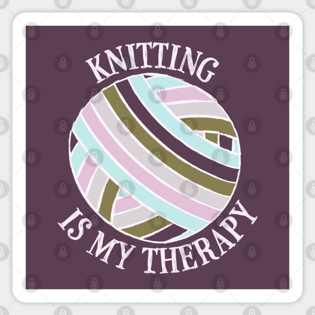 Knitting Therapy - Purple Sticker by ameemax